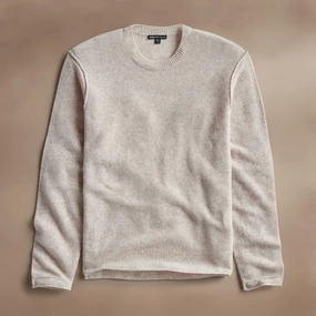 Soft Featherweight Cashmere Crew - Light Beige
