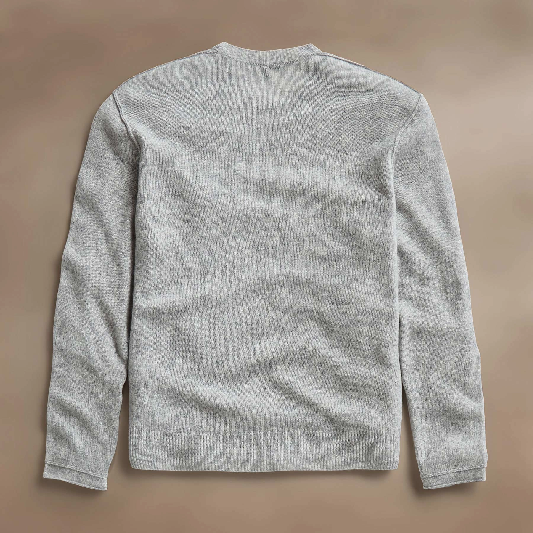 Soft Featherweight Cashmere Crew - Light Heather Grey