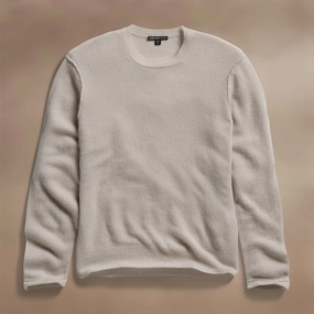 Soft Featherweight Cashmere Crew - Tan