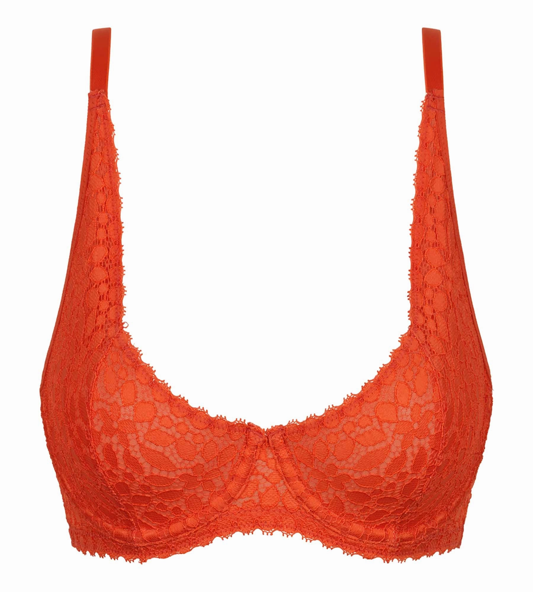 Soutien-gorge à armatures en dentelle florale Rouge Feu Daily Dentelle