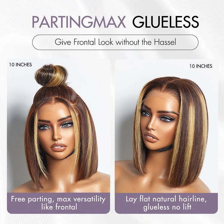 Special Deal | PartingMax Glueless Honey Blonde Highlight Silky 7x6 Closure HD Lace Bob Wig - US ONLY