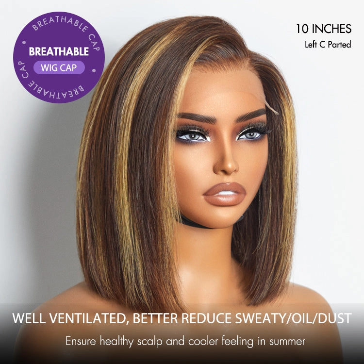 Special Deal | PartingMax Glueless Honey Blonde Highlight Silky 7x6 Closure HD Lace Bob Wig - US ONLY