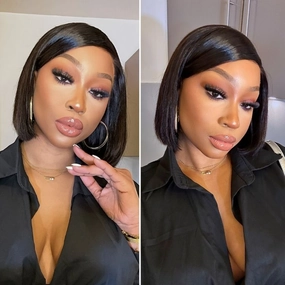 Special Deal | Swoop Bangs Breathable Cap Deep Left C Part Silky Straight Glueless 5x5 Closure Lace Wig