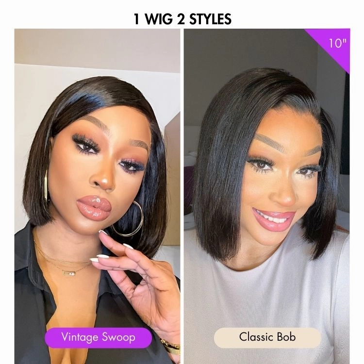 Special Deal | Swoop Bangs Breathable Cap Deep Left C Part Silky Straight Glueless 5x5 Closure Lace Wig