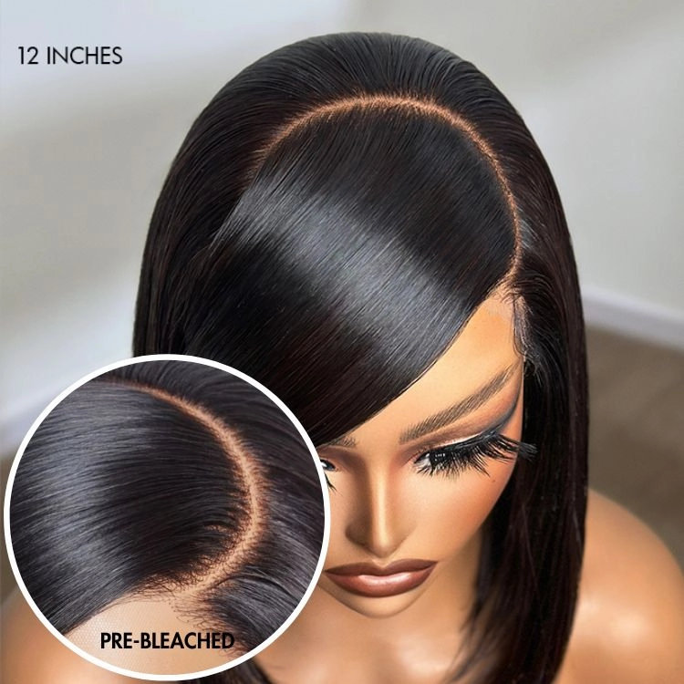 Special Deal | Swoop Bangs Breathable Cap Deep Left C Part Silky Straight Glueless 5x5 Closure Lace Wig