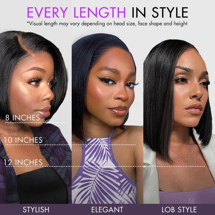 Special Deal | Swoop Bangs Breathable Cap Deep Left C Part Silky Straight Glueless 5x5 Closure Lace Wig