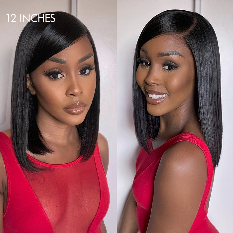 Special Deal | Swoop Bangs Breathable Cap Deep Left C Part Silky Straight Glueless 5x5 Closure Lace Wig