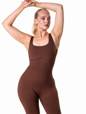 Square Neck U-Back Flared Jumpsuit