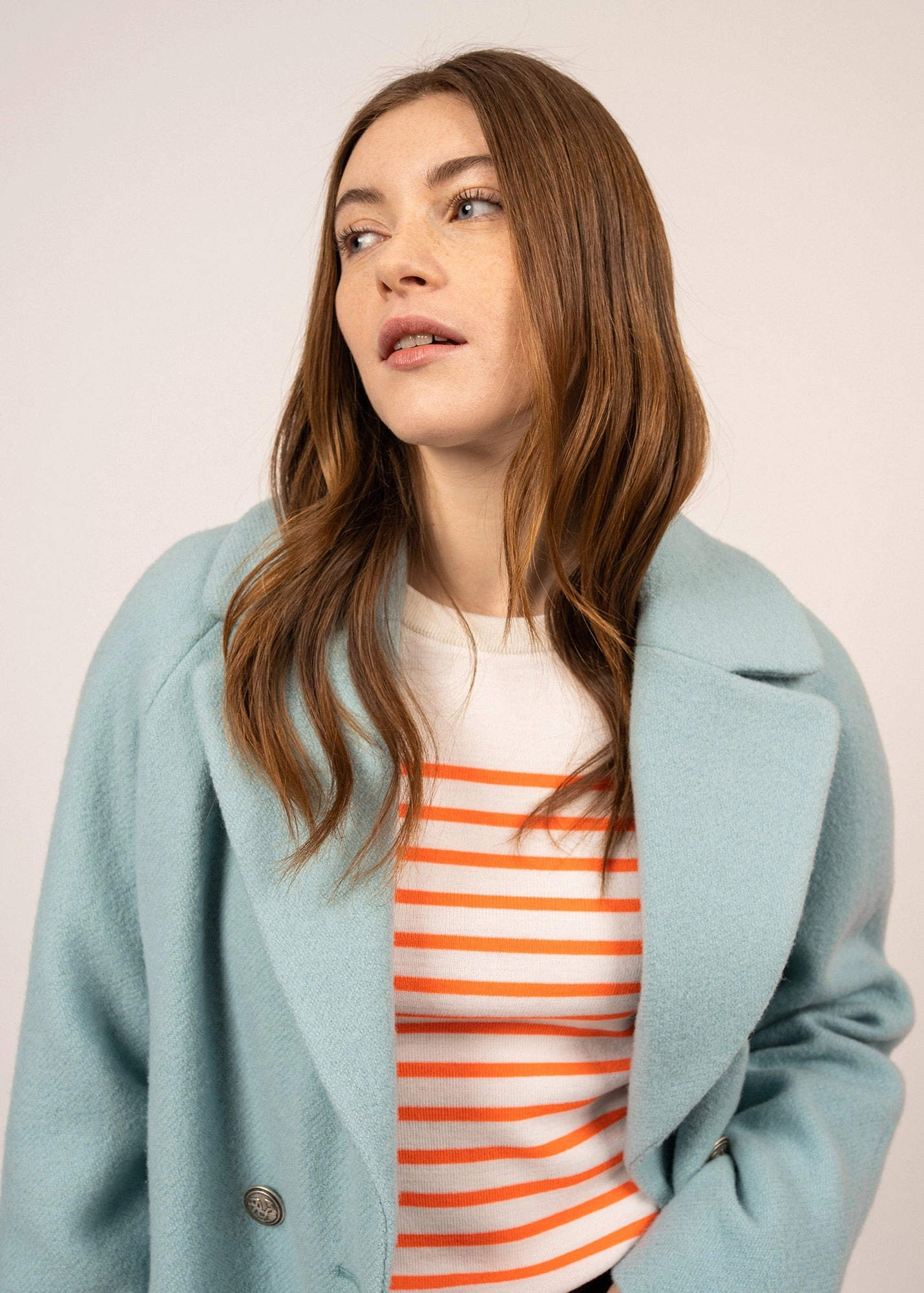 ST LAURENE - Long Wool Coat for Women (JADE)