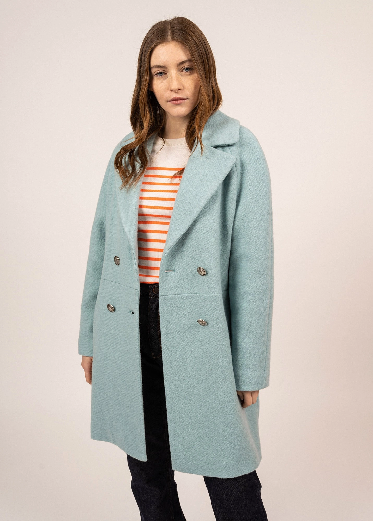 ST LAURENE - Long Wool Coat for Women (JADE)