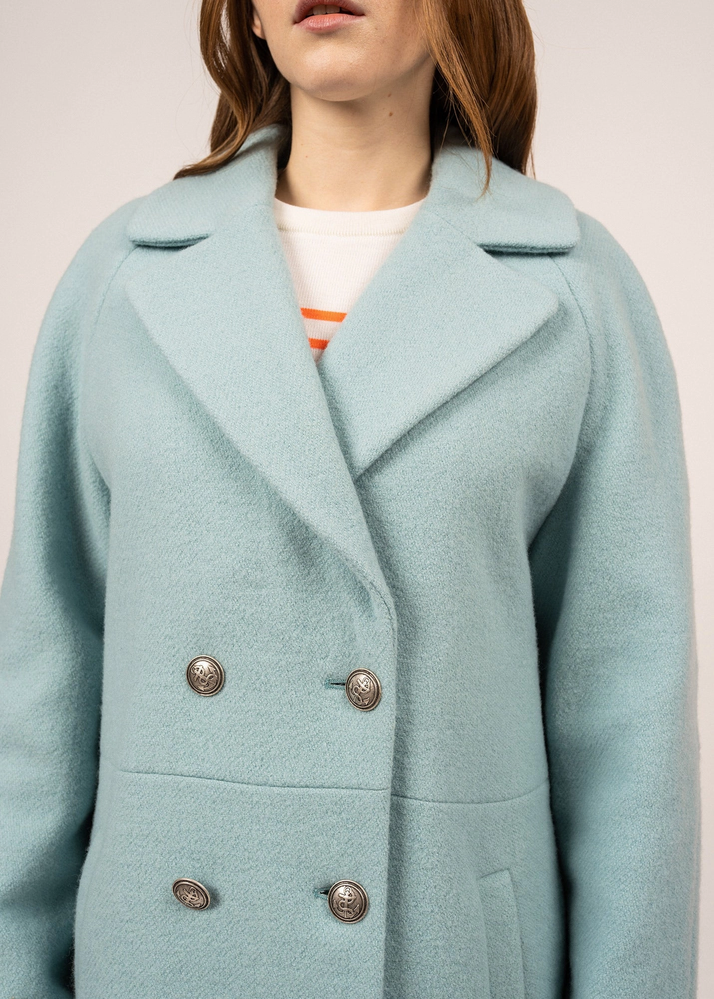 ST LAURENE - Long Wool Coat for Women (JADE)