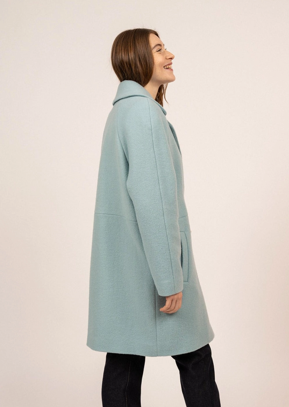 ST LAURENE - Long Wool Coat for Women (JADE)