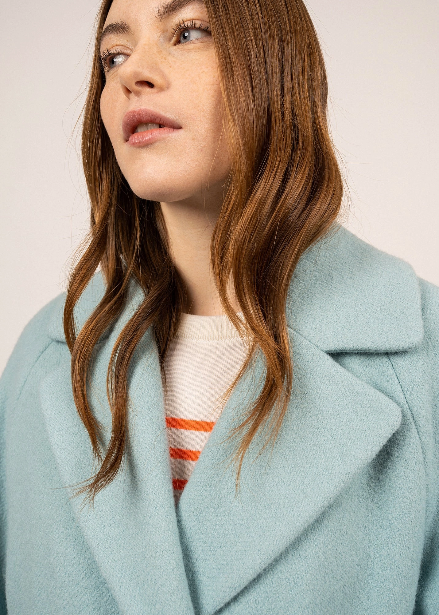 ST LAURENE - Long Wool Coat for Women (JADE)