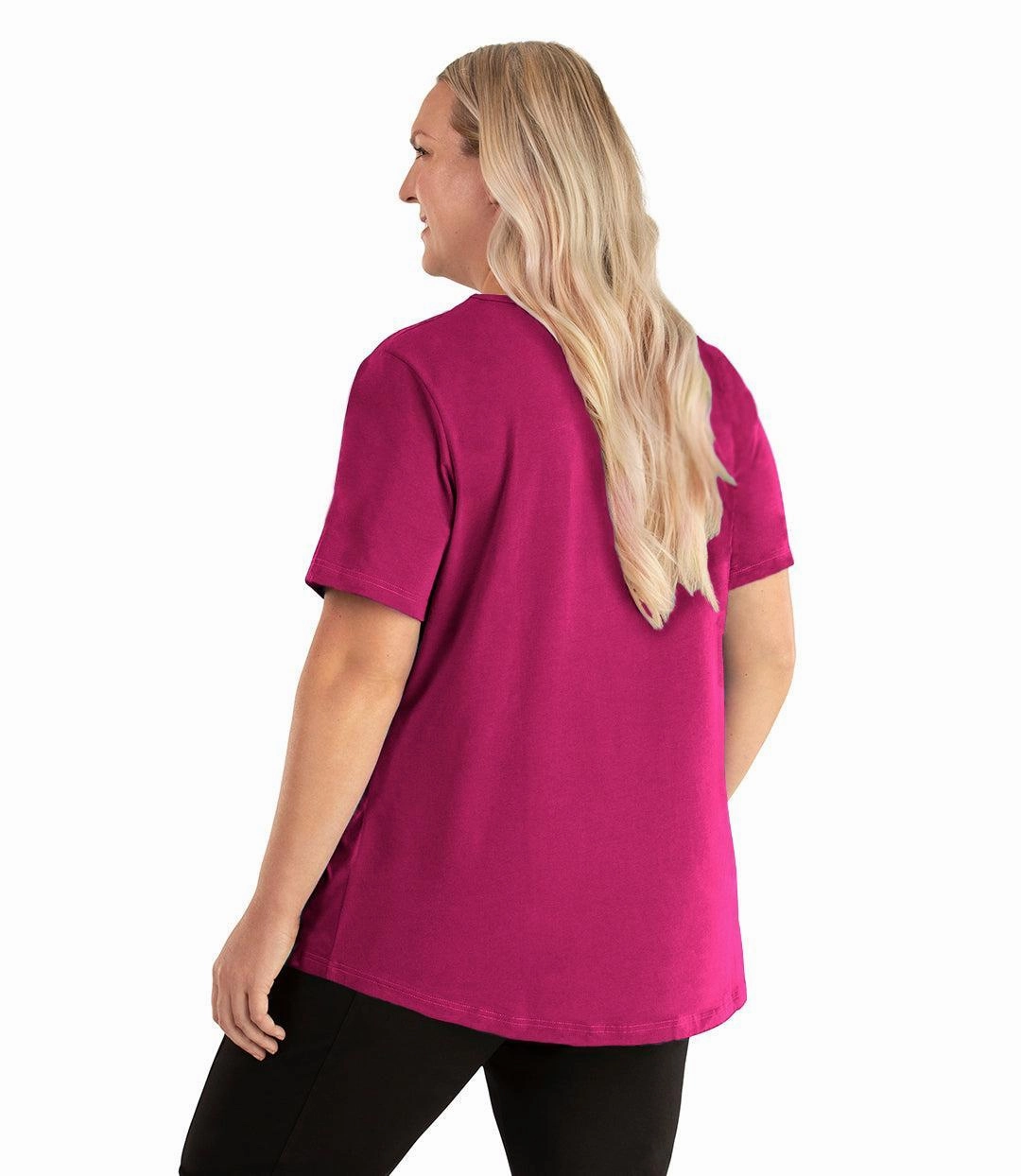 Stretch Naturals Lite Short Sleeve Scoop Neck Top Classic Colors