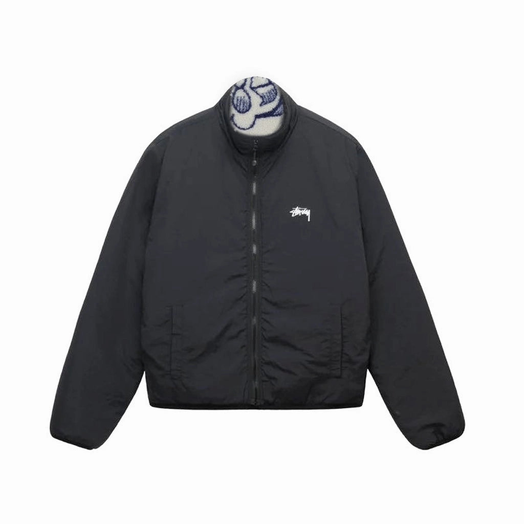 Stussy Reversible Dragon Sherpa Jacket – Natural/ Blue