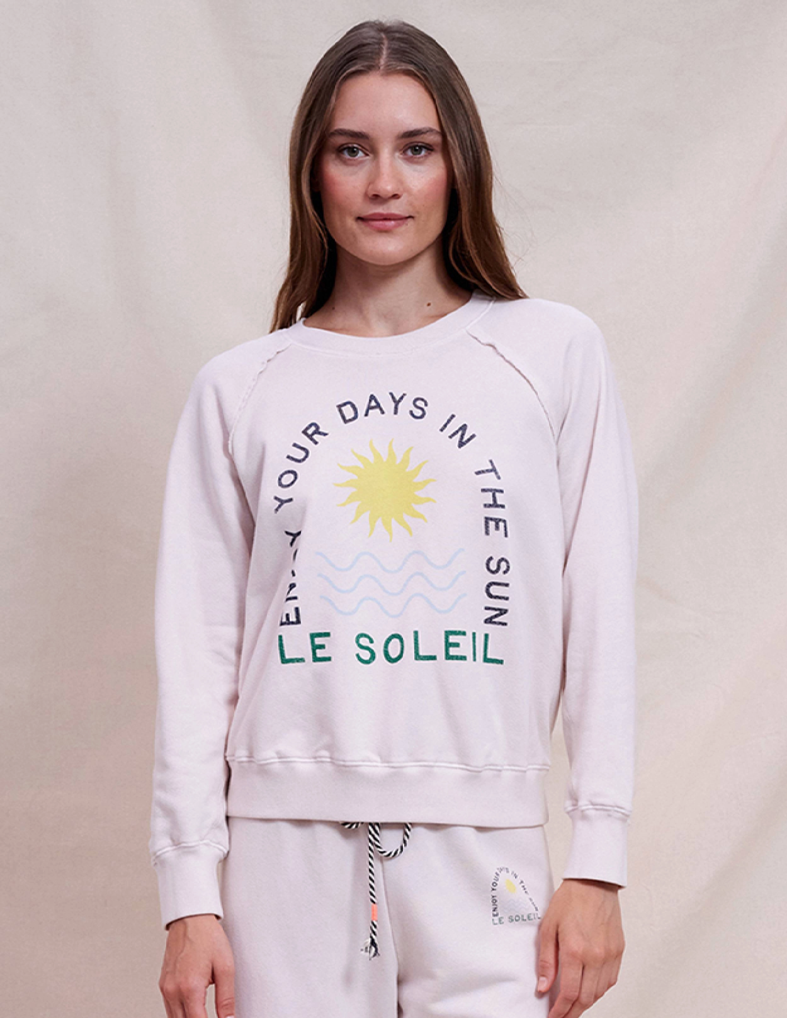 Sundry Le Soleil Pullover Crew in Oyster