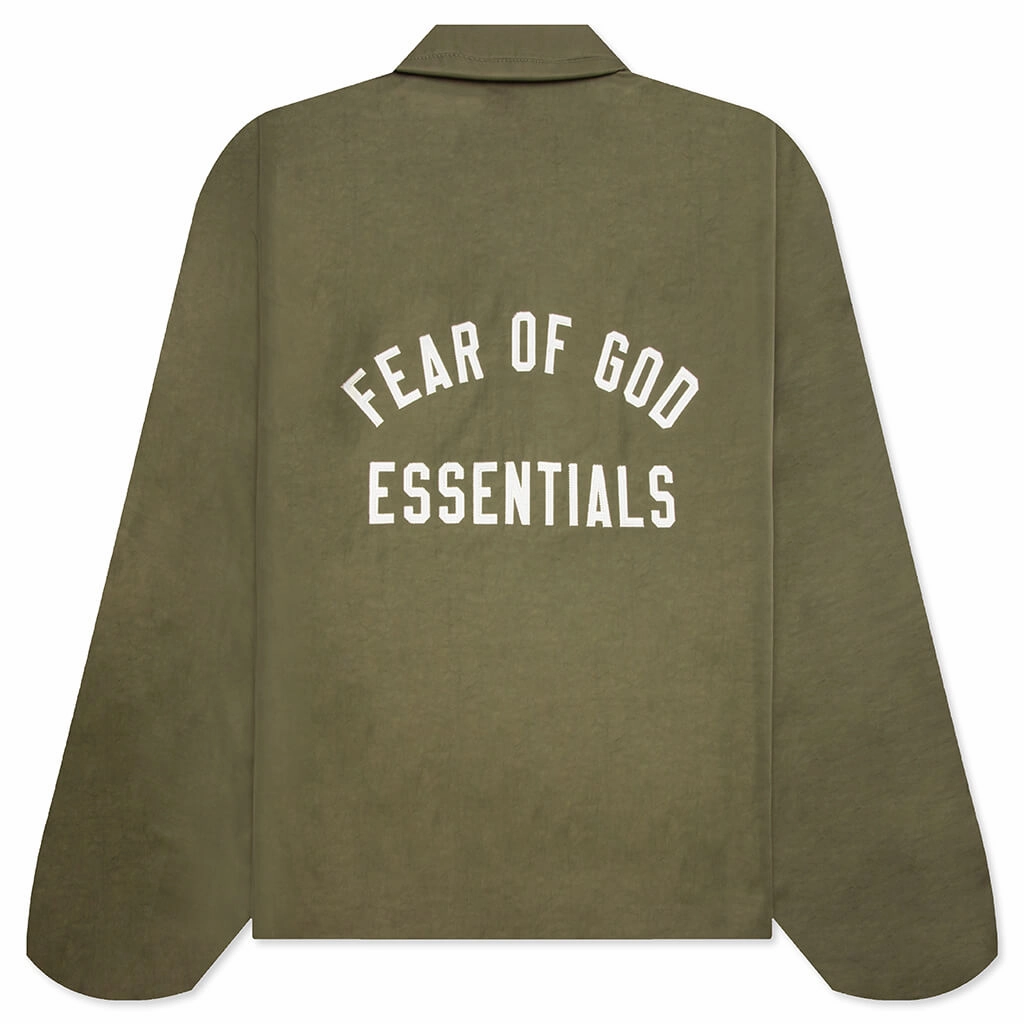Textured Nylon Trucker Jacket - Military