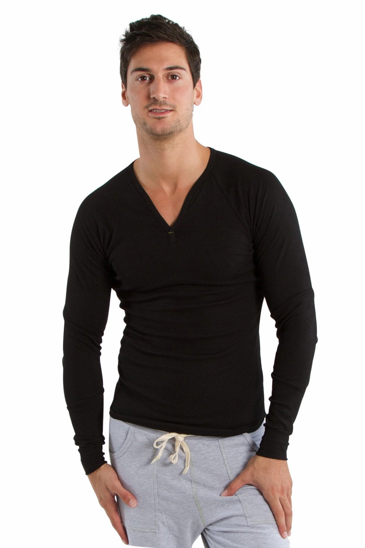 Thermal V-Neck Long Sleeve (Black)