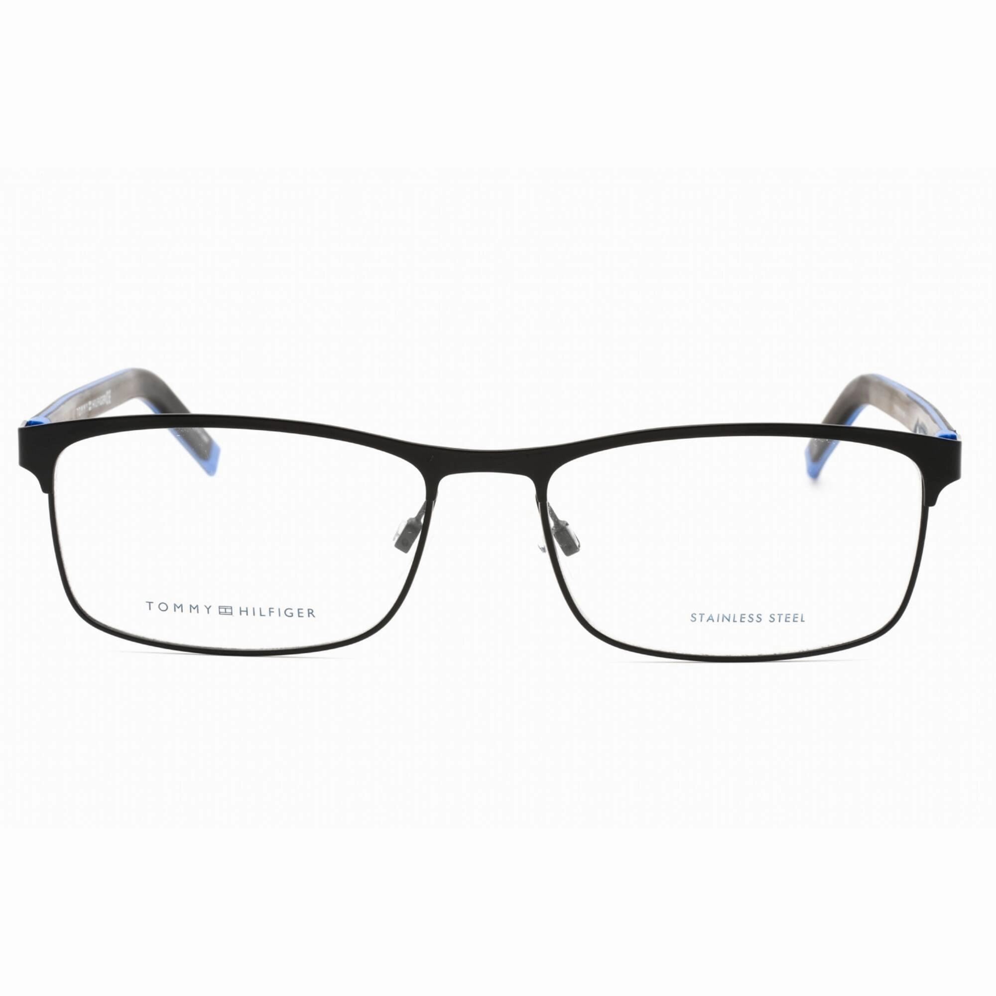 Tommy Hilfiger Men's Eyeglasses - Black Blue Metal Rectangular Frame | TH 1740 00VK 00