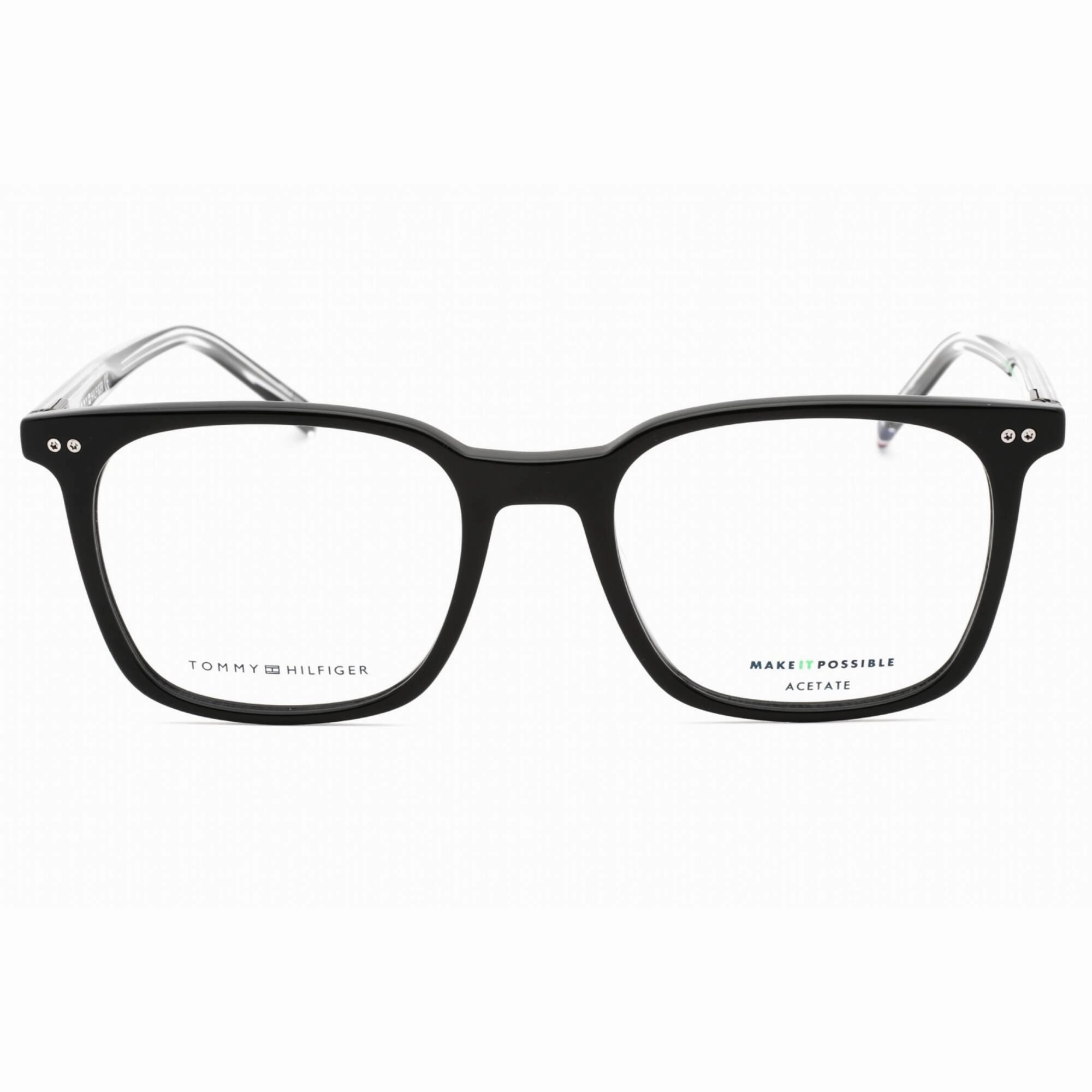 Tommy Hilfiger Men's Eyeglasses - Black Plastic Rectangular Frame | TH 1942 0807 00