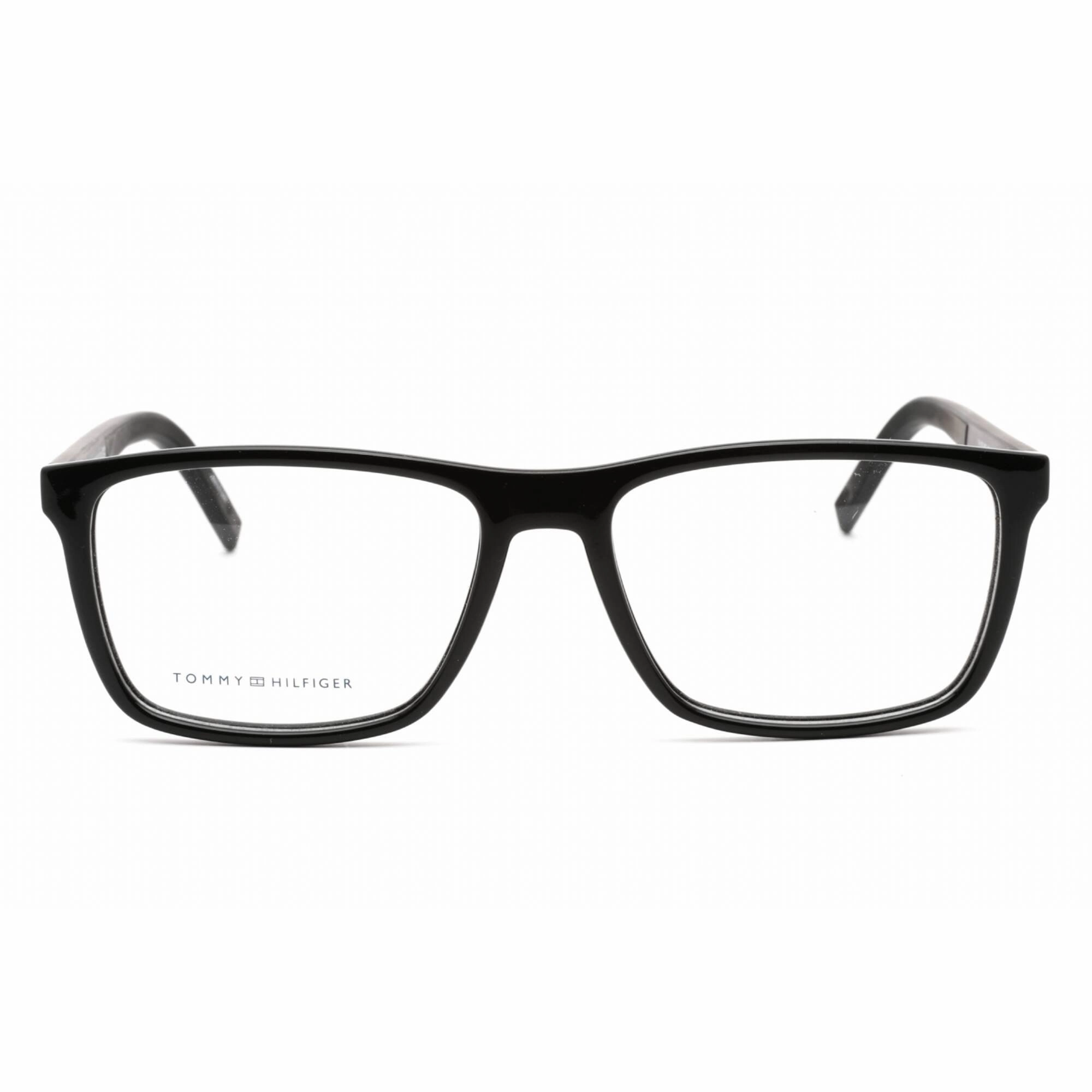 Tommy Hilfiger Men's Eyeglasses - Black Rectangular Frame Clear Lens | Th 1592 0807 00