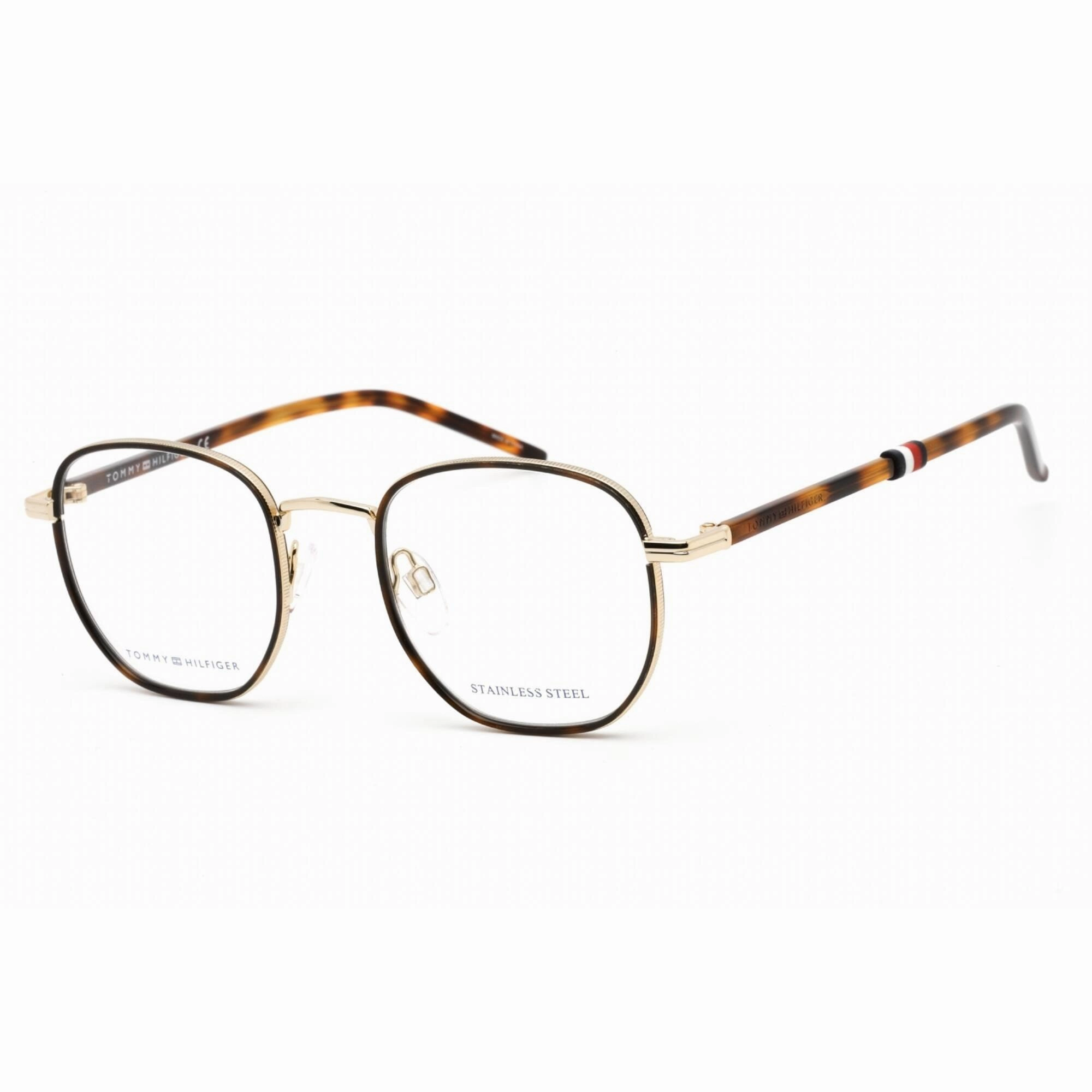 Tommy Hilfiger Men's Eyeglasses - Full Rim Gold Metal Round Frame | TH 1686 0J5G 00