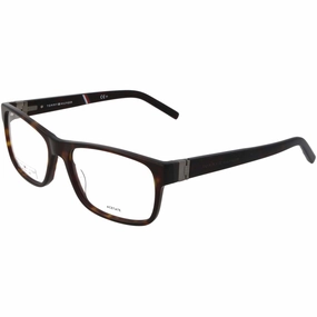 Tommy Hilfiger Men's Eyeglasses - Havana Acetate Rectangular Full Rim | TH 1818 0086