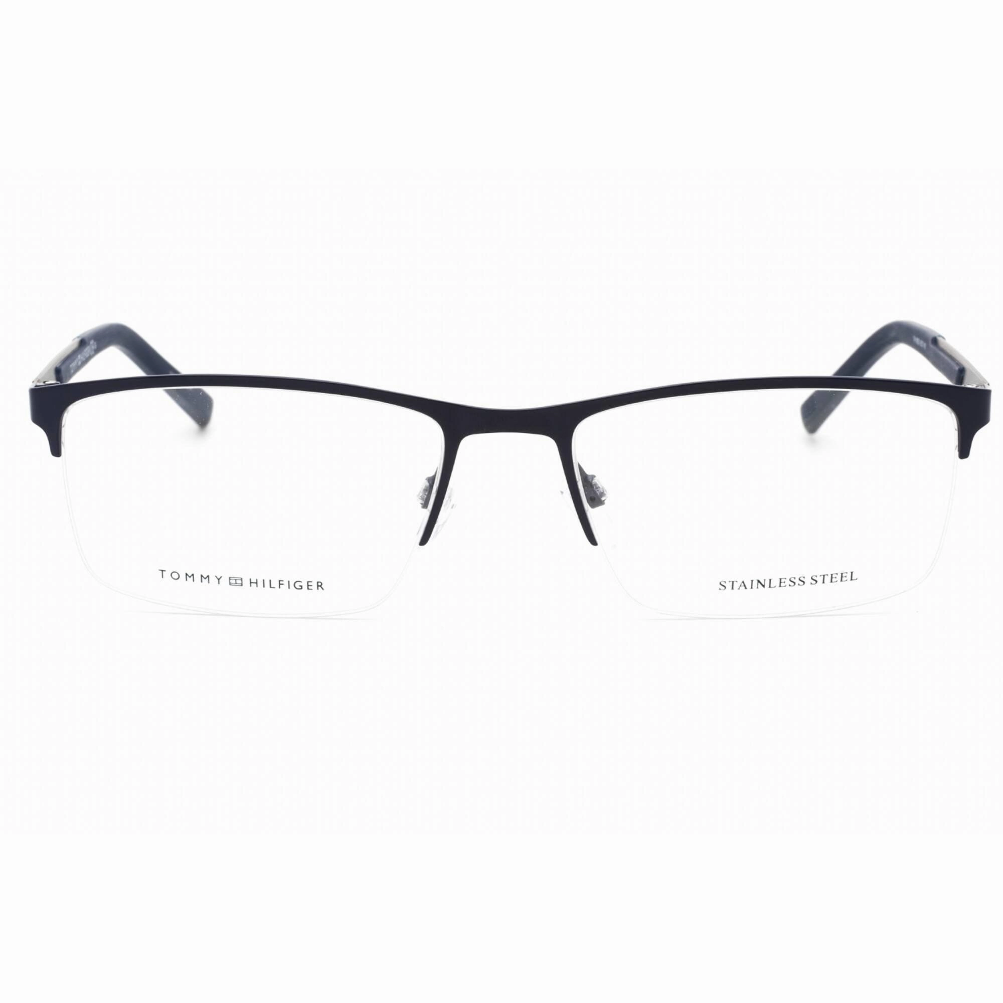 Tommy Hilfiger Men's Eyeglasses - Matte Blue Ruthenium Half Rim | TH 1692 0KU0 00