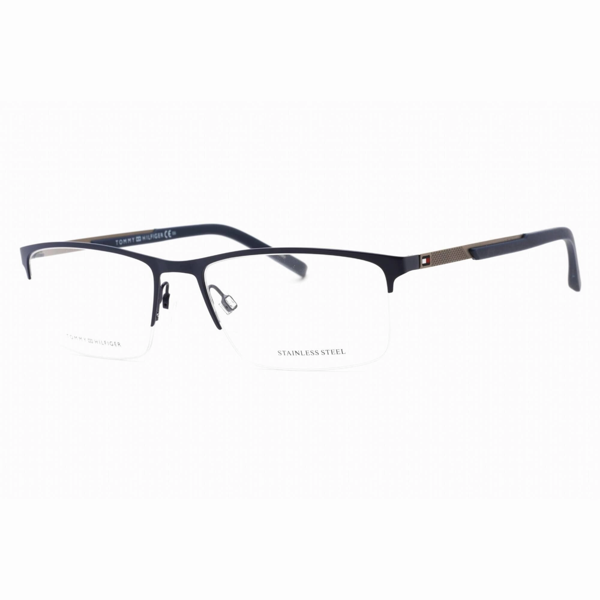 Tommy Hilfiger Men's Eyeglasses - Matte Blue Ruthenium Half Rim | TH 1692 0KU0 00