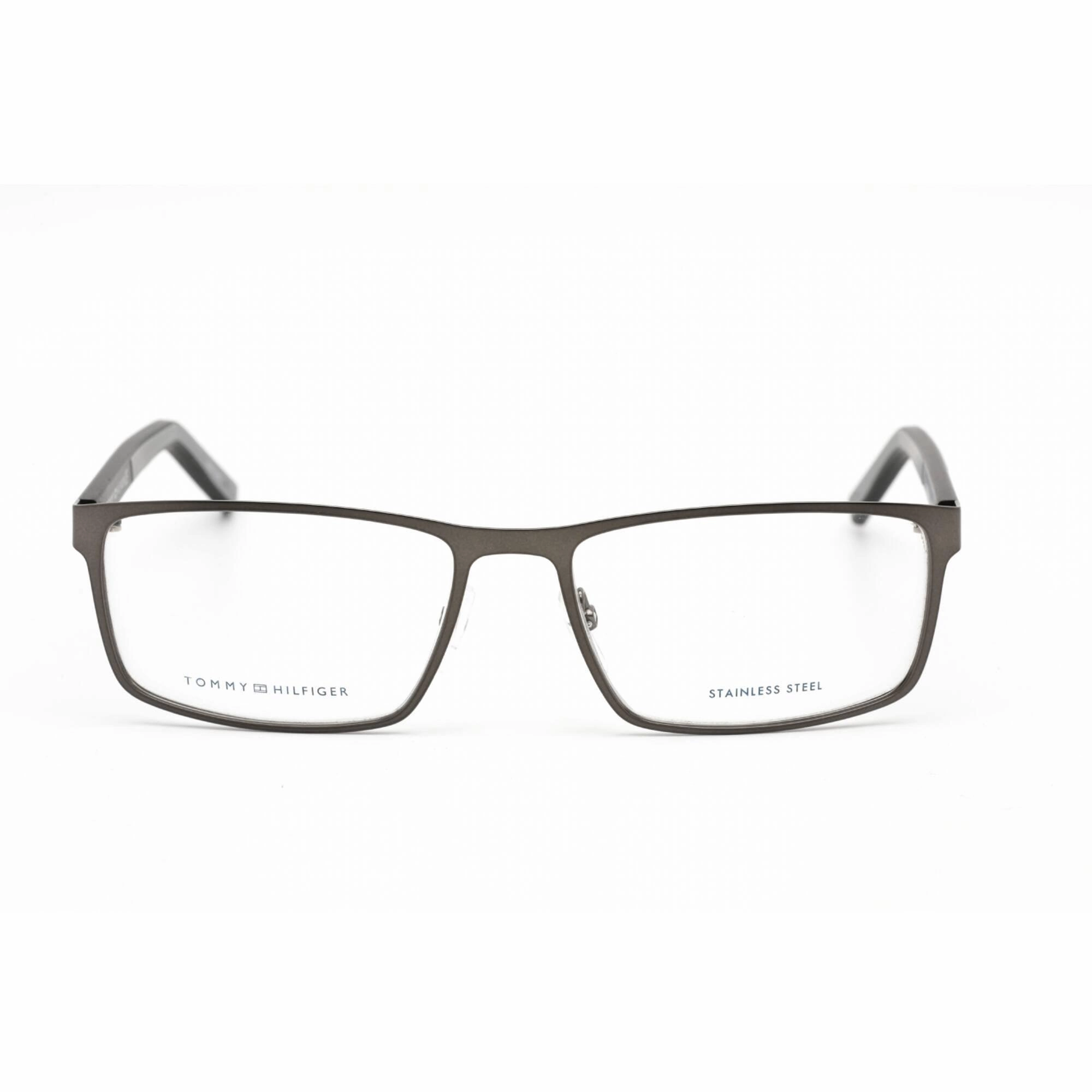 Tommy Hilfiger Men's Eyeglasses - Semi Matte Dark Ruthenium Frame | Th 1593 0R80 00