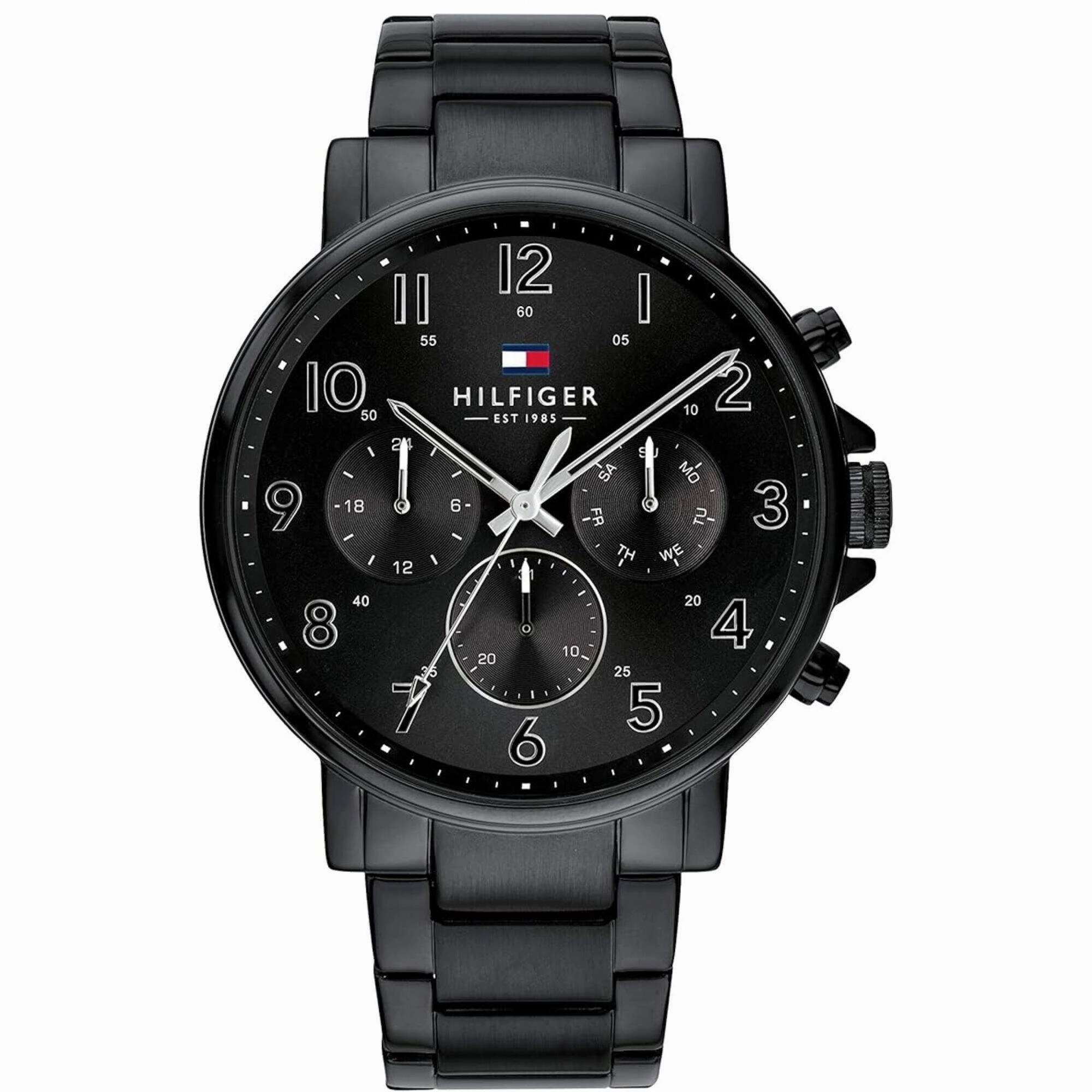 Tommy Hilfiger Men's Watch - Daniel Day-Date Black Dial Bracelet Quartz | 1710383