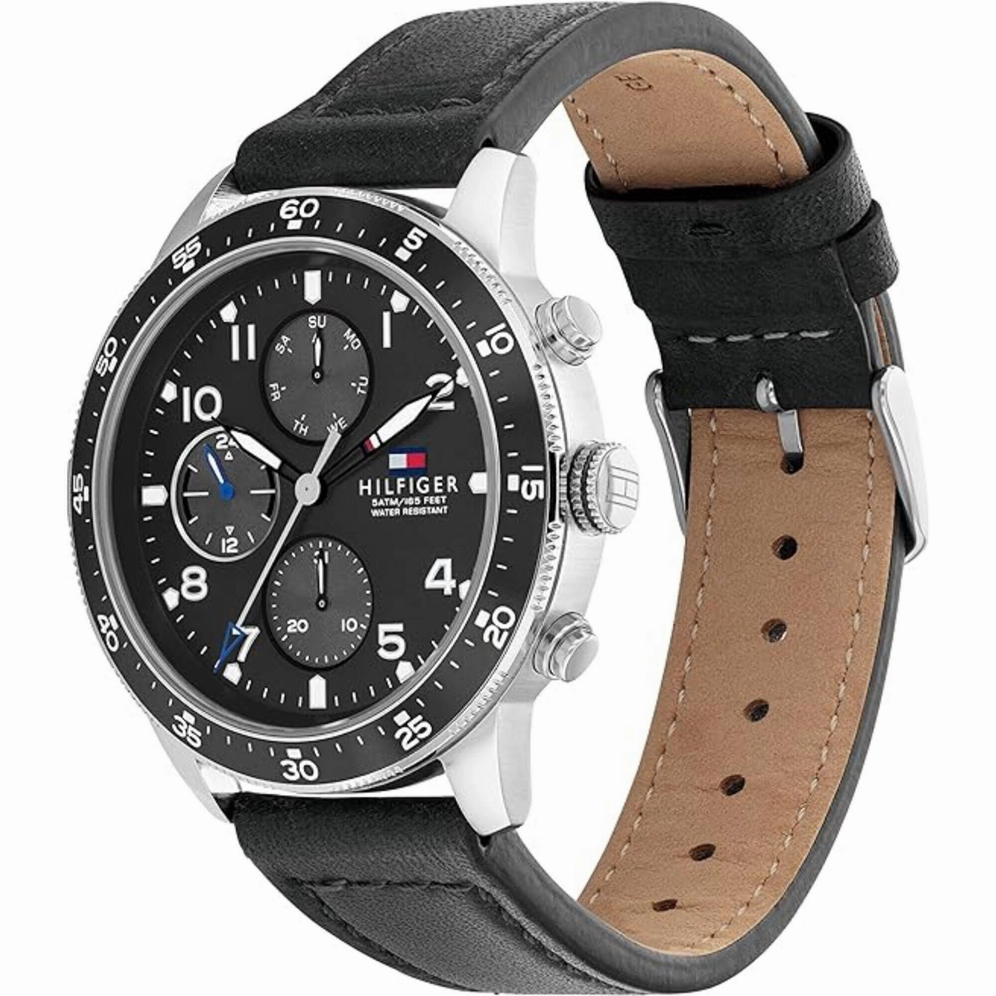 Tommy Hilfiger Men's Watch - Jimmy Black Dial Genuine Leather Strap Quartz | 1791947