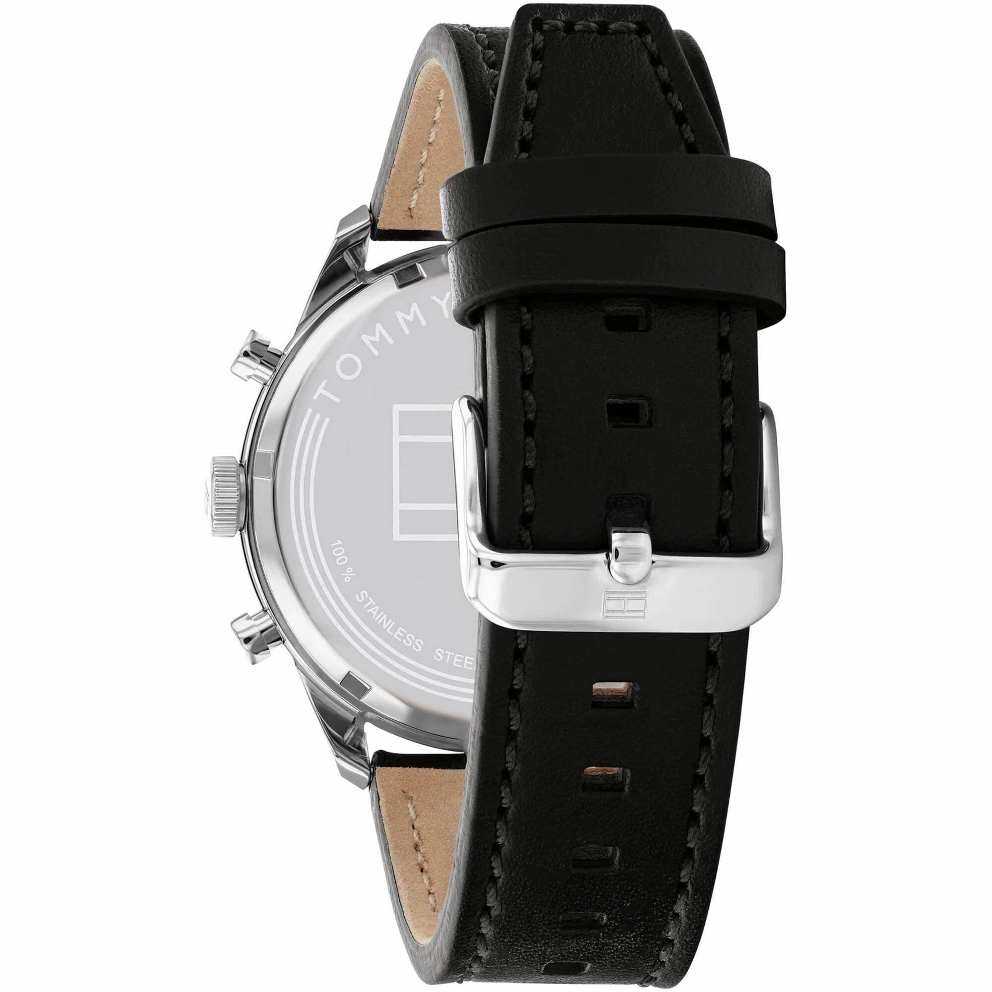 Tommy Hilfiger Men's Watch - Matthew Rose Gold and Silver Dial Black Strap | 1791941