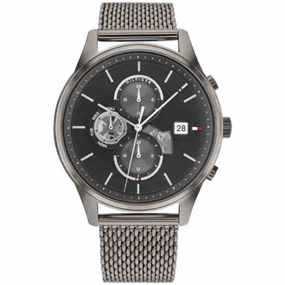 Tommy Hilfiger Men's Watch - Weston Day-Date Gunmetal Steel Mesh Bracelet | 1710506