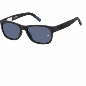 Tommy Hilfiger Unisex Sunglasses - Matte Black/Blue Plastic Frame | TJ 0025/S 00VK