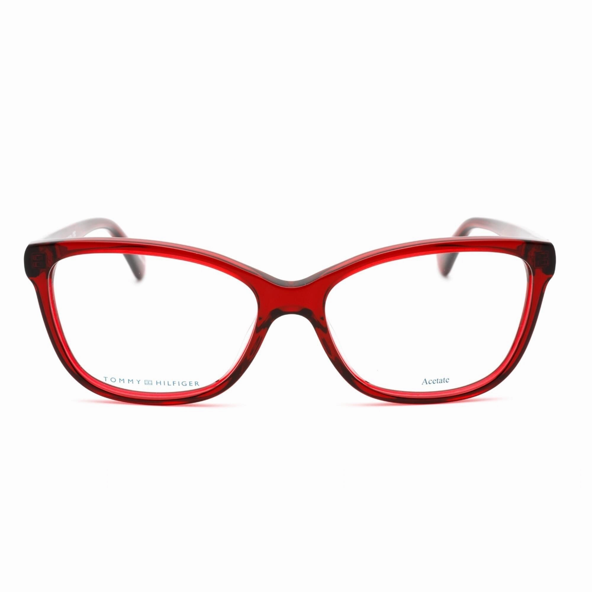 Tommy Hilfiger Women's Eyeglasses - Red Plastic Rectangular Frame | Th 1531 0C9A 00