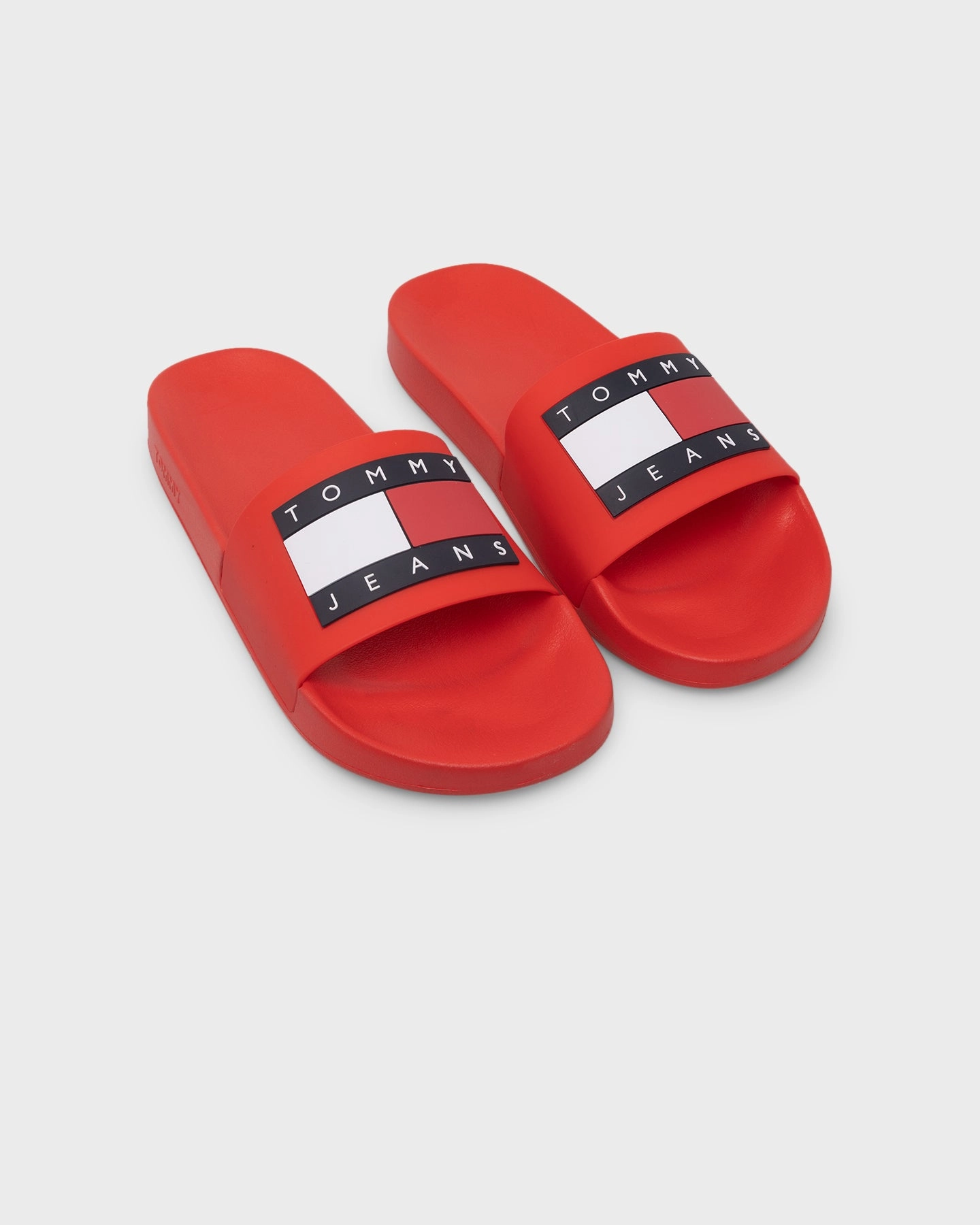 Tommy Jeans Essential Contoured Pool Slides Deep Crimson