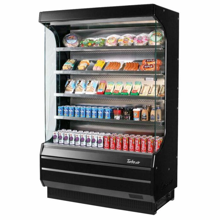 Turbo Air TOM-50W(B)-N Vertical Open Display Merchandiser, Black, 19 cu. ft.