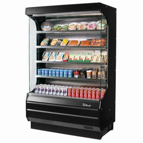 Turbo Air TOM-50W(B)-N Vertical Open Display Merchandiser, Black, 19 cu. ft.