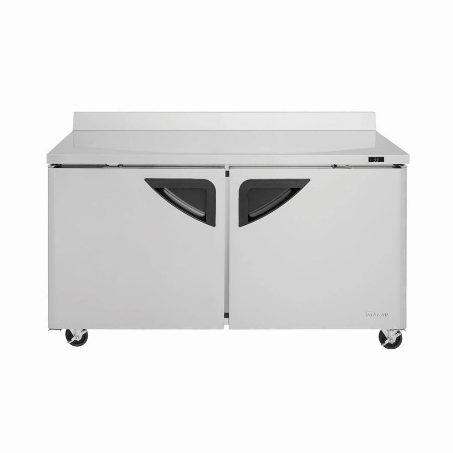 Turbo Air TWR-60SD-N Super Deluxe Series Solid 2 Door Worktop Refrigerator, 16 cu. ft.