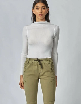 Wave High Neck Top Ivory