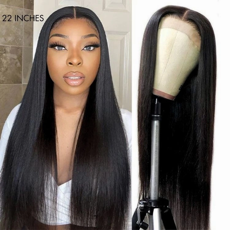 Weekly Special | Jet Black Middle Part Silky Straight Glueless 5x5 Closure Lace Wig Pre-Cut Lace