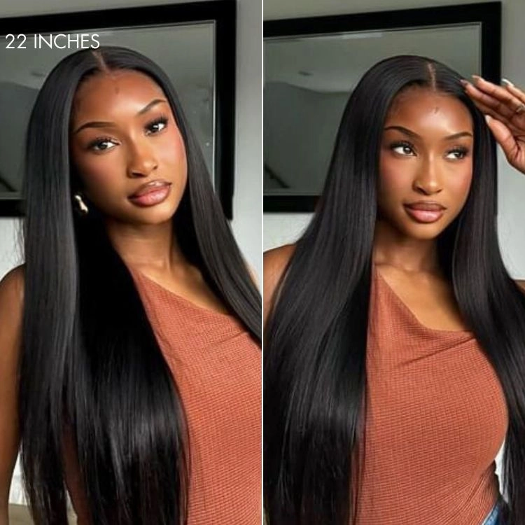 Weekly Special | Jet Black Middle Part Silky Straight Glueless 5x5 Closure Lace Wig Pre-Cut Lace