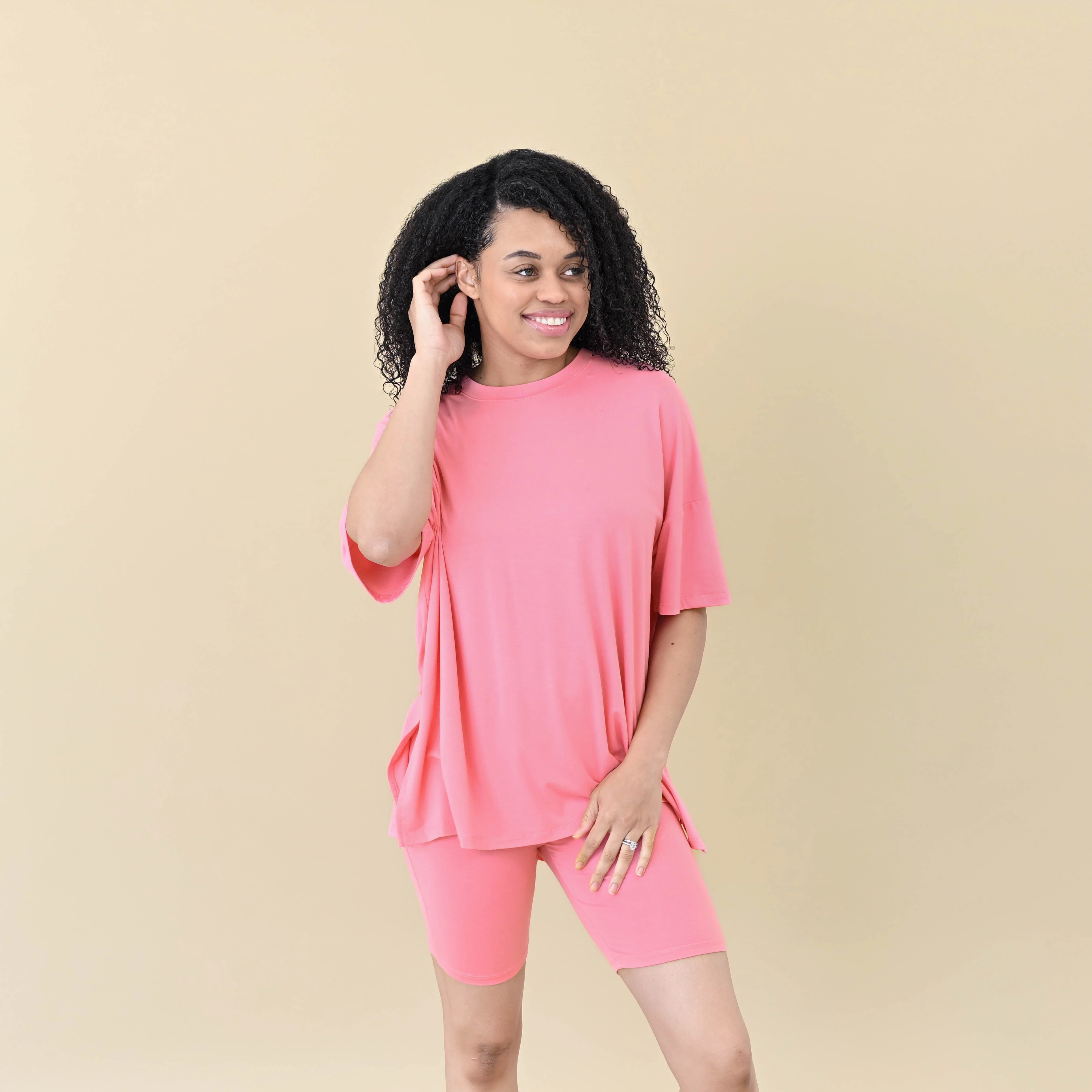 Women’s Biker Short Set in Guava