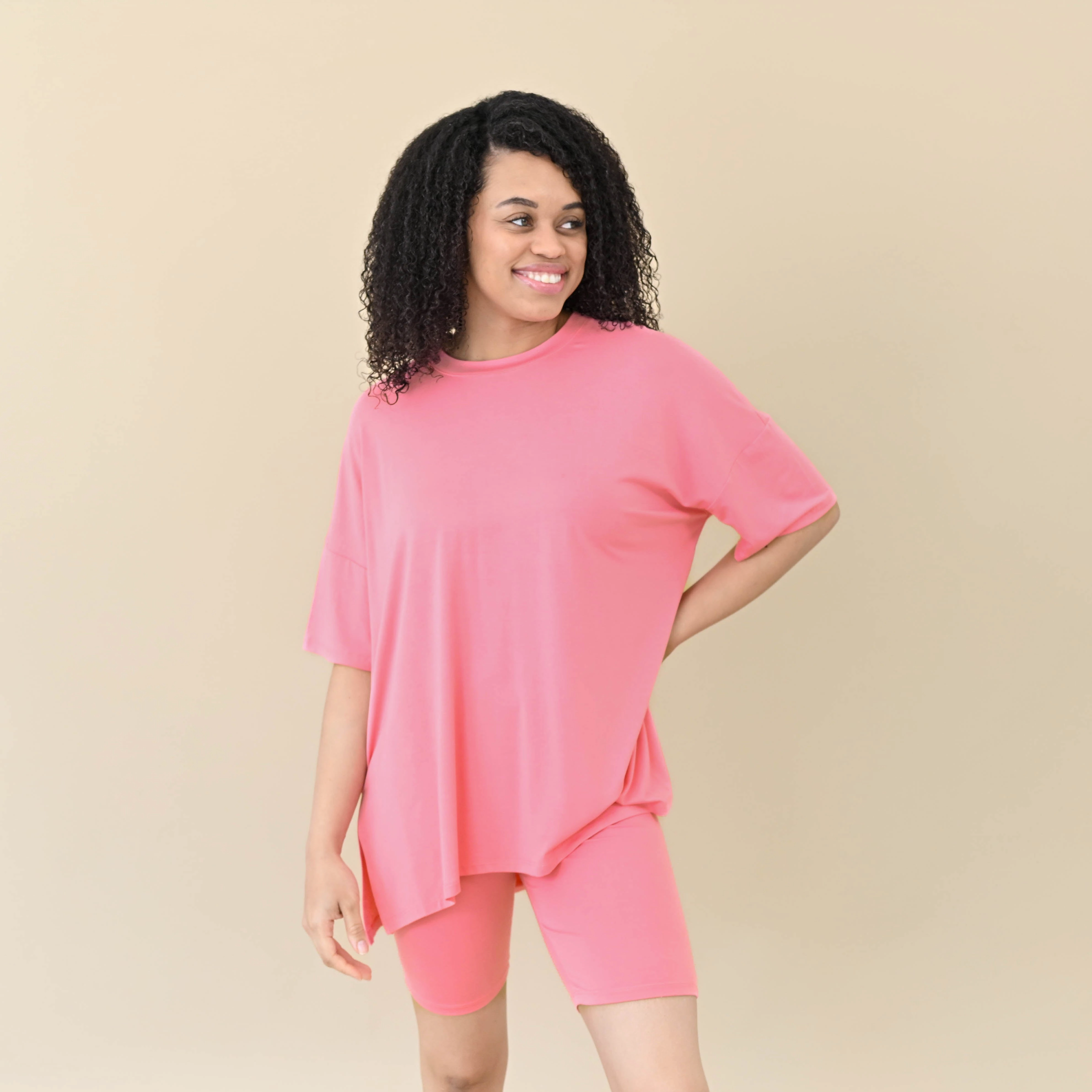 Women’s Biker Short Set in Guava