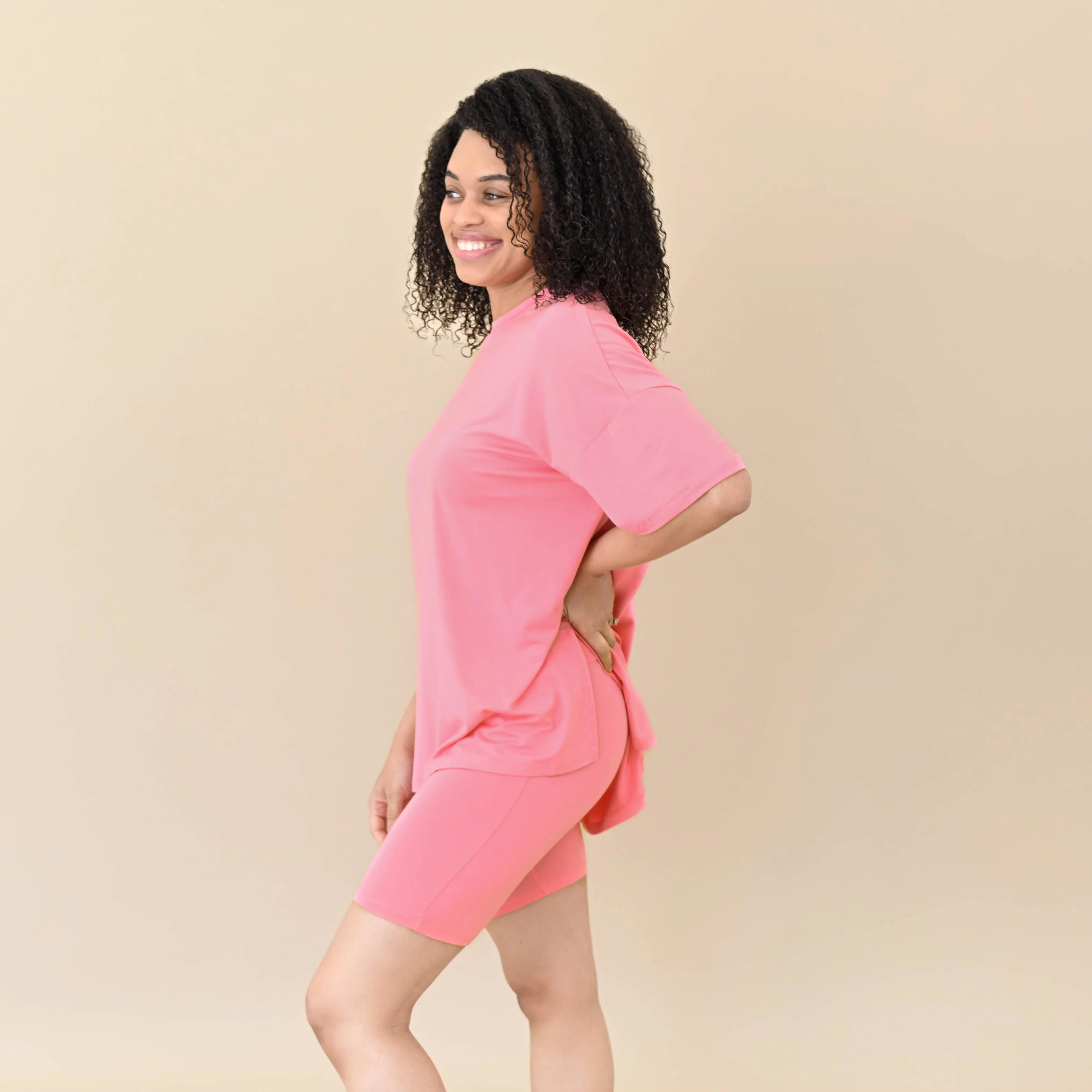 Women’s Biker Short Set in Guava