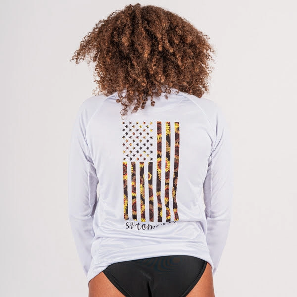 Women's Performance Long Sleeve Shirt | White | Sunflower