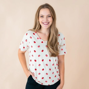 Women's Relaxed Fit V-Neck in Love Bug