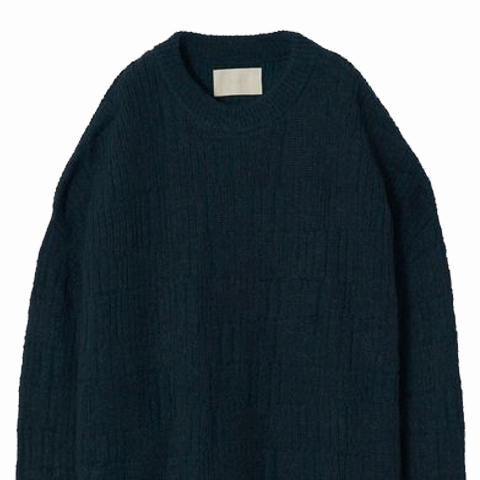 Yoke Plating Crewneck Sweater Peacock