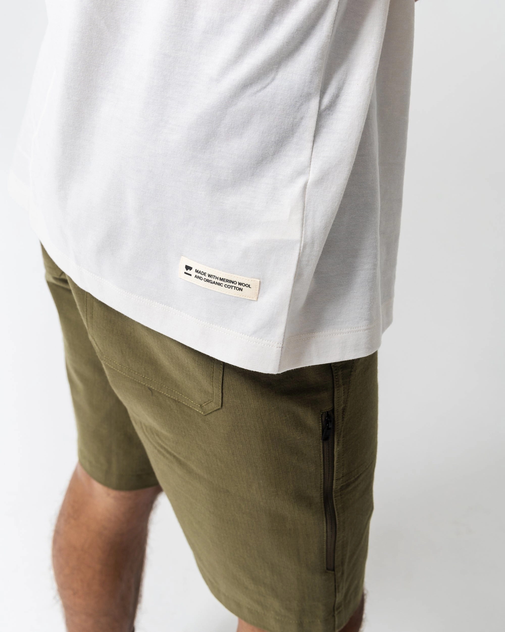 Yonder Merino Organic Cotton T-Shirt - Vintage White